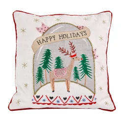 18 in. HGTV Home Collection Snow Globe Christmas Pillow