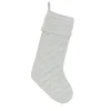 19 in. HGTV Home Collection Quilted Velvet Stocking, Ivory
