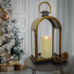 22 in. HGTV Home Collection Antique Bronze Dome Lantern, Large