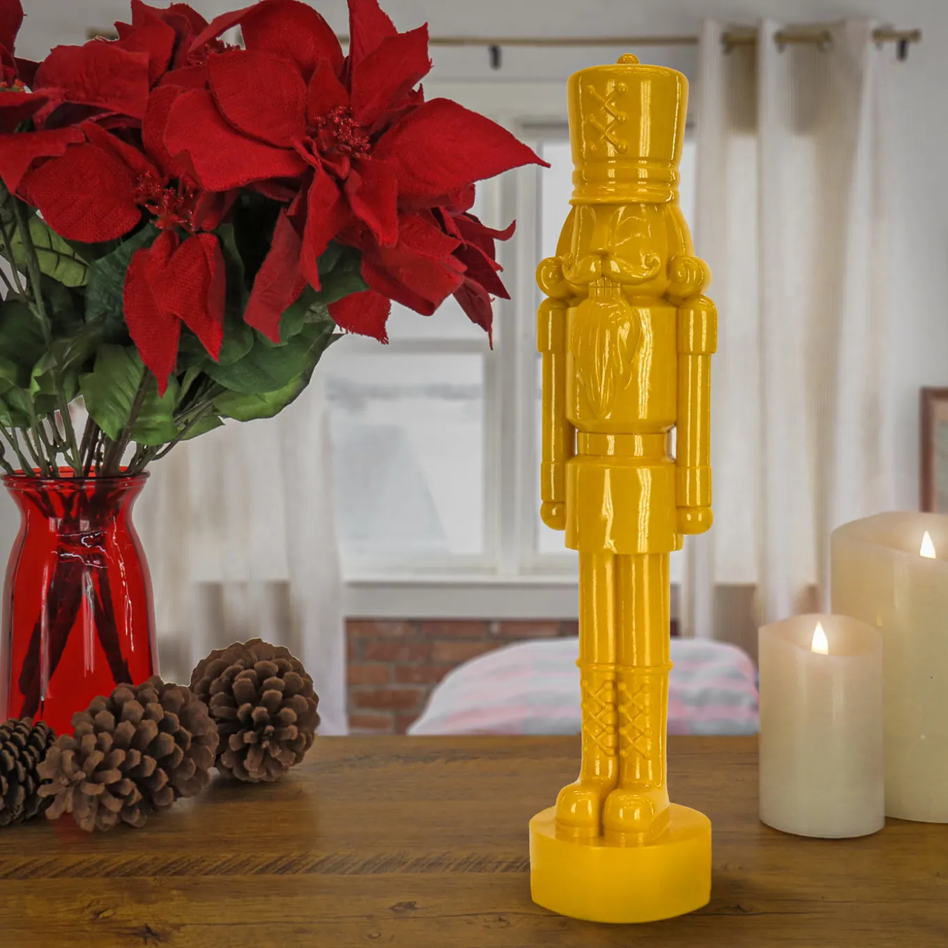 18 in. HGTV Home Collection Nutcracker Christmas Decor, Yellow