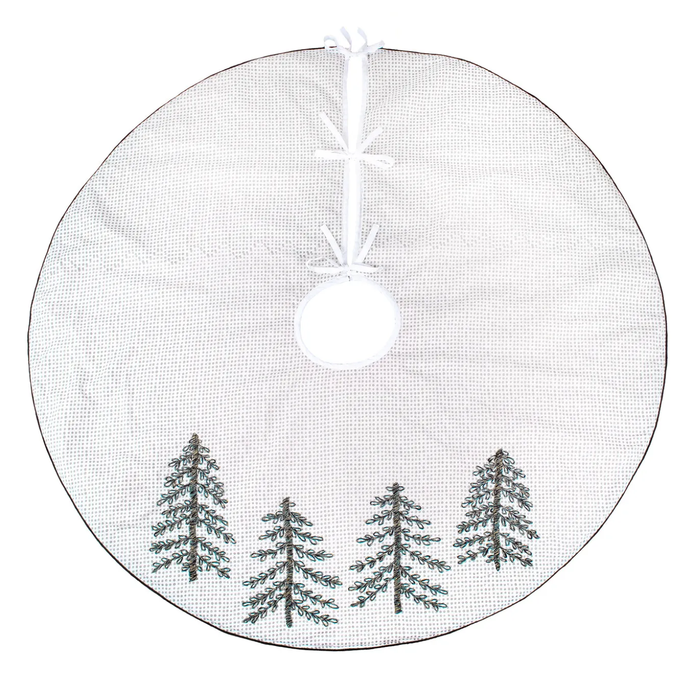 52 in. HGTV Home Collection Embroidered Evergreens Tree Skirt