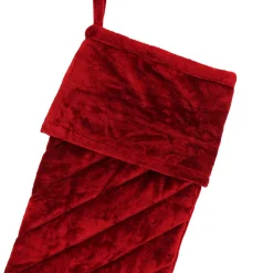 19 in. HGTV Home Collection Quilted Velvet Stocking, Red