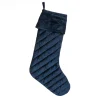 19 in. HGTV Home Collection Quilted Velvet Stocking, Blue