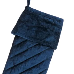 19 in. HGTV Home Collection Quilted Velvet Stocking, Blue