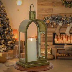 16 in. HGTV Home Collection Antique Bronze Arched Lantern, Small