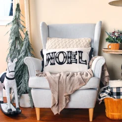 22 in. HGTV Home Collection Embroidered NOEL Christmas Pillow