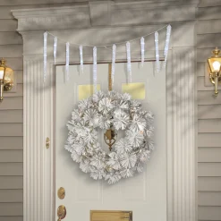 16 in. Ice Crystals Icicles with Micro LED Lights, Set of 10