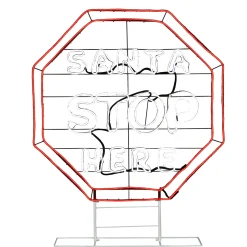44 in. LED Light Strip “Santa Stop Here in. Sign