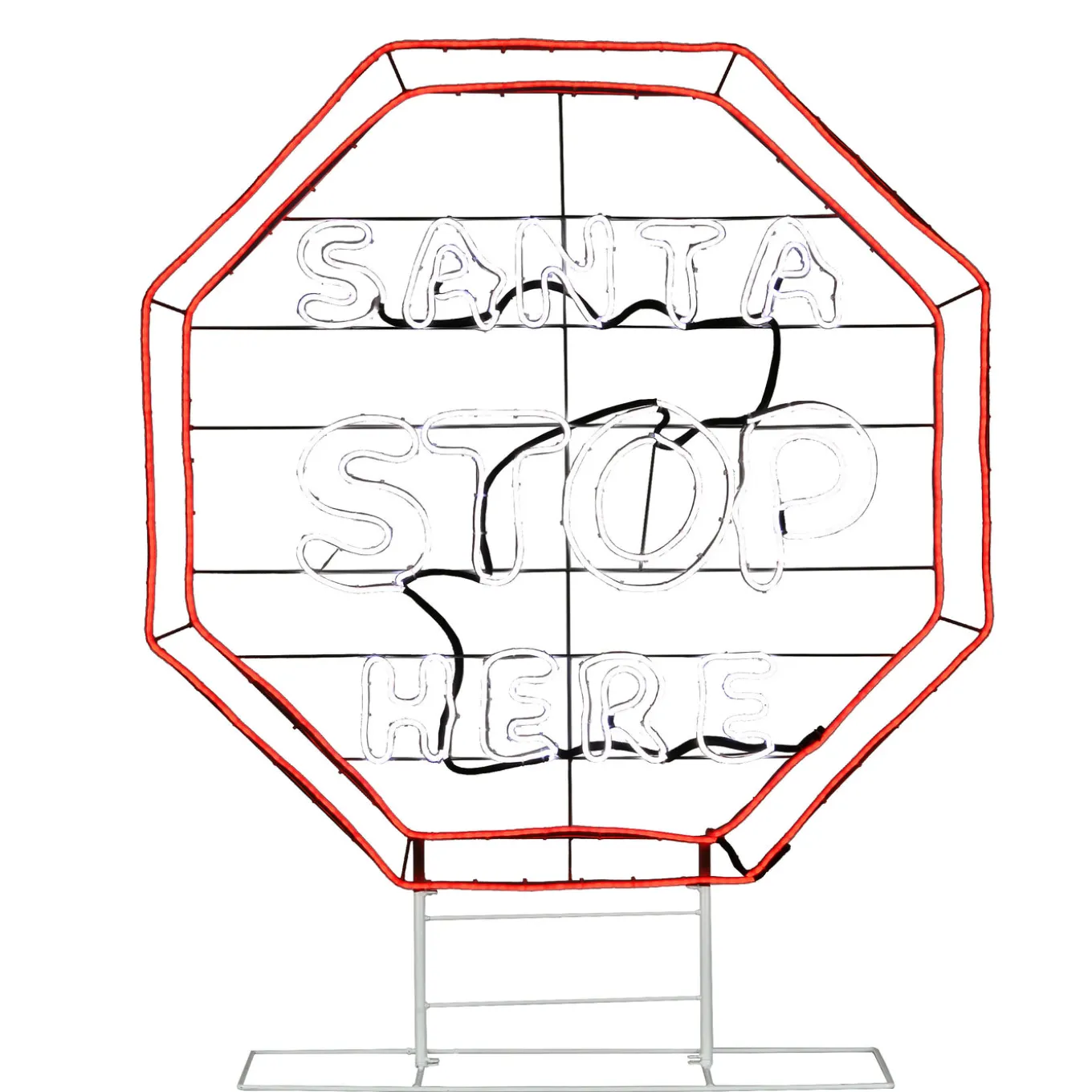 44 in. LED Light Strip “Santa Stop Here in. Sign