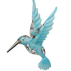 14 in. Majestic Blue Bird Metal Wall Decoration