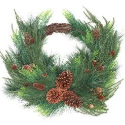 26 in. Mixed Bristle Pine Decorated Wreath