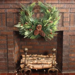 26 in. Mixed Bristle Pine Decorated Wreath