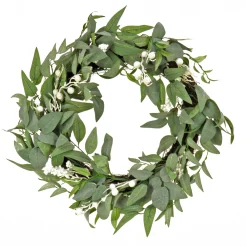 24 in. Mixed Leaves Decorated Wreath