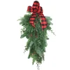 30 in. Mixed Pine Christmas Teardrop with Bow