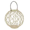 12 in. Modern Design and Finish Bleached Sand Outdoor Lantern Candleholder