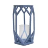 11 in. Modern Design and Finish Ice Melt Blue Outdoor Lantern Candleholder