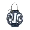 10 in. Modern Design and Finish Dark Blue Outdoor Lantern Candleholder
