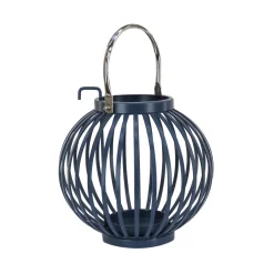 10 in. Modern Design and Finish Dark Blue Outdoor Lantern Candleholder