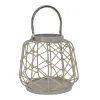 10 in. Modern Design and Finish Glacier Gray Outdoor Lantern Candleholder