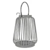 13 in. Modern Design and Finish Glacier Gray Outdoor Lantern Candleholder