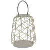 12 in. Modern Design and Finish Glacier Gray Outdoor Lantern Candleholder