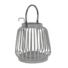 11 in. Modern Design and Finish Glacier Gray Outdoor Lantern Candleholder