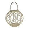 9 in. Modern Design and Finish Bleached Sand Outdoor Lantern Candleholder
