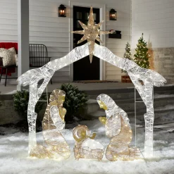 72 in. Nativity Scene with White LED Lights