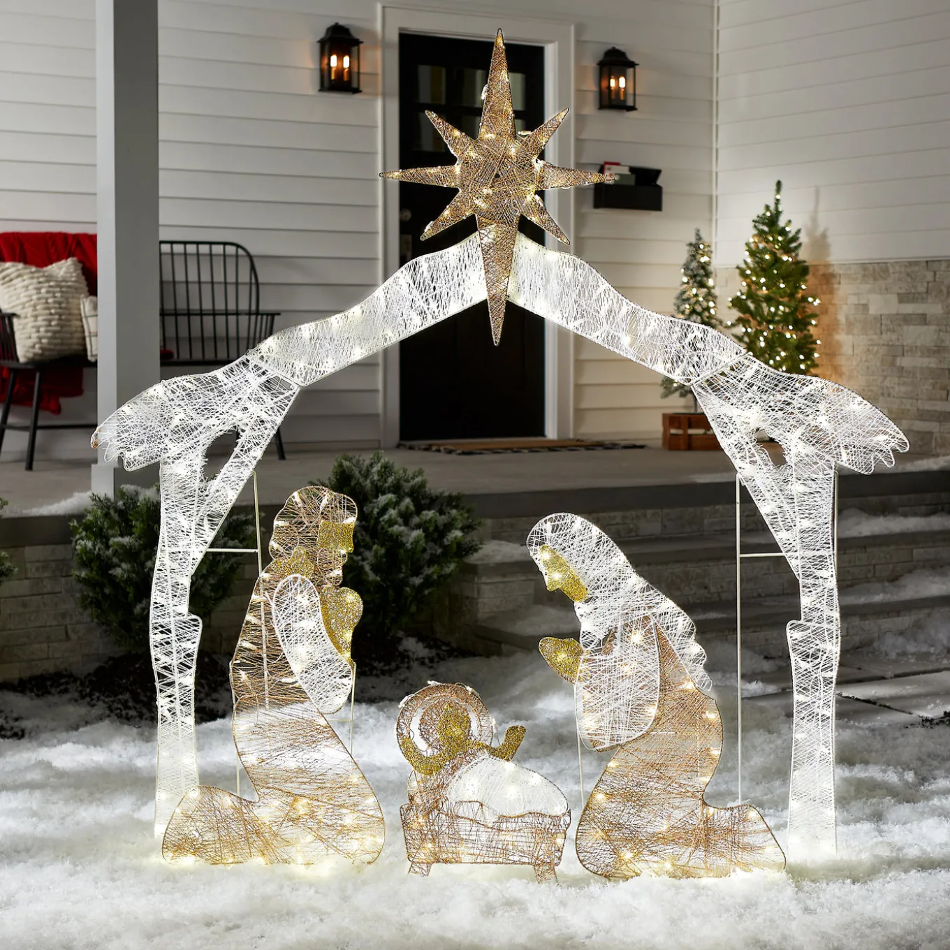 72 in. Nativity Scene with White LED Lights