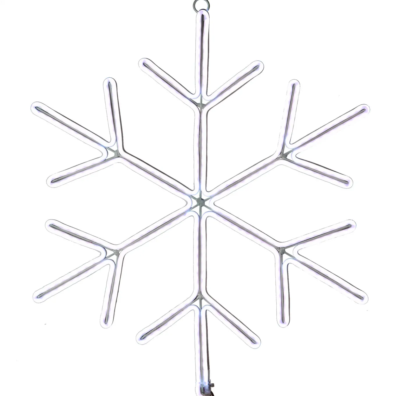 16 in. Neon Styled Snow Flake Decoration with White LED Lights