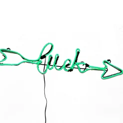 20 in. Patrick's Day 2D Green Neon St "Luck" Sign Decoration with Lights