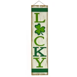 48 in. Patrick's Day Lucky Wooden Sign Porch Decoration