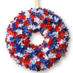 14 in. Patriotic Hydrangea Wreath
