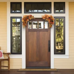 30 in. 2-Piece Fall Door Corners with Maple Leaves, Pine Cones, Pomegranates, Berry Clusters