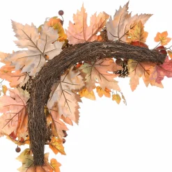 30 in. 2-Piece Fall Door Corners with Maple Leaves, Pine Cones, Pomegranates, Berry Clusters