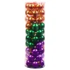 20 in. 50-Piece Halloween Orange, Green and Purple Ball Ornaments Set