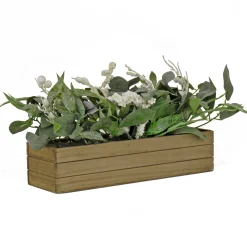 22 in. Planter Box with Christmas Greenery