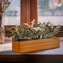 22 in. Planter Box with Christmas Greenery