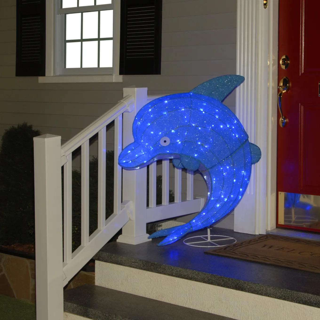 40 in. Pre-Lit Blue Dolphin Outdoor Decoration with LED Lights
