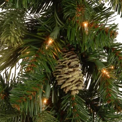 24 in. Pre-Lit Carolina Pine Wreath with LED Lights