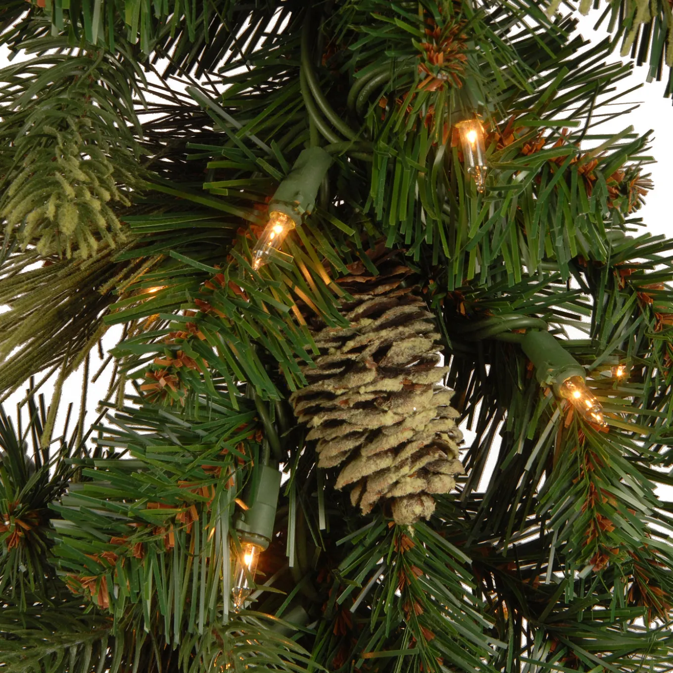 24 in. Pre-Lit Carolina Pine Wreath with LED Lights