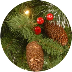 24 in. Pre-Lit Crestwood Spruce Wreath with Clear Lights - Plug In