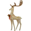 55 in. Pre-lit Crystal Champagne Standing Buck