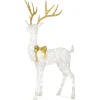 86 in. Pre-lit Crystal White Standing Buck