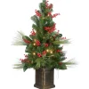 40 in. Pre-Lit Decorative Collection Magnolia Tree with Clear Lights