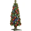 36 in. Pre-Lit Fiber Optic Fireworks Ornament Tree
