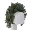 36 in. Pre-Lit Frosted Arctic Spruce Mailbox Swag with LED Lights