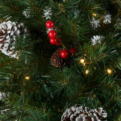 18 in. Pre-Lit Frosted Berry Urn Filler with LED Lights