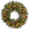 30 in. Pre-Lit Frosted Berry Wreath with Clear Lights