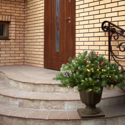 33 in. Pre-Lit Frosted Berry Urn Filler withLED Lights